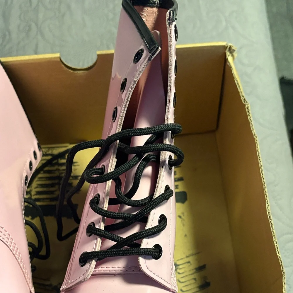 Dr. Martens Light Pink Combat Boots - Picture 5 of 6